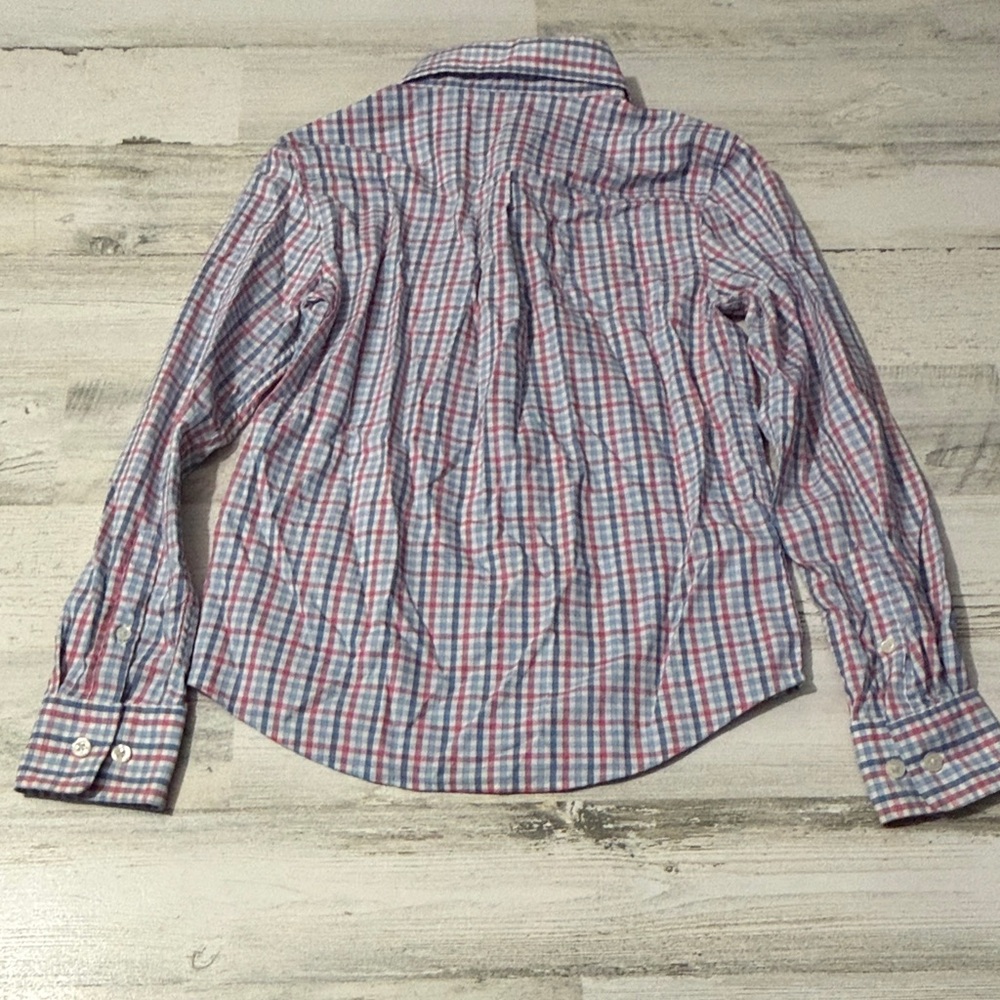 johnnie-O Blue and Red Plaid Button Down Shirt Size 10 - Picture 5 of 7